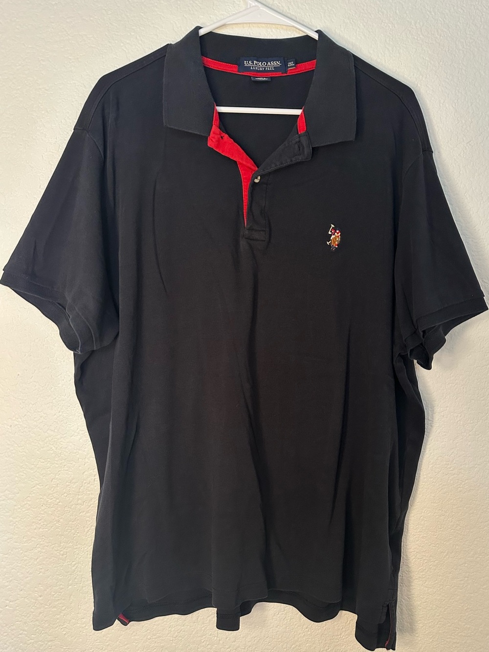 U.S. Polo Assn. Luxury Feel Black Short Sleeve Polo Shirt Men’s 2XL